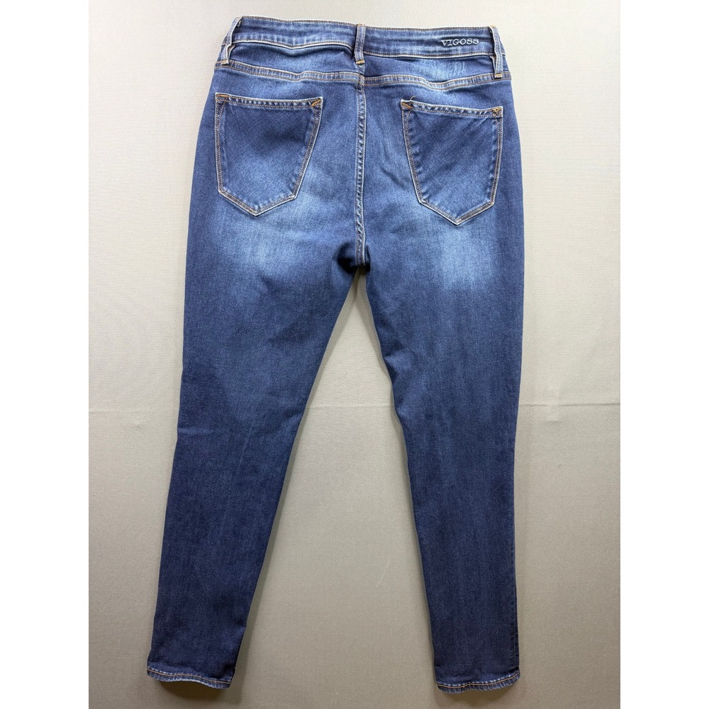 Vigoss Thompson Tomboy Jeans Womens Dark Wash Distressed Stretch 31x28